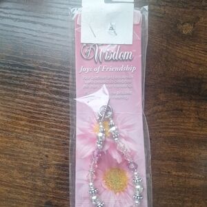 Silver and Pink Friendship Bracelet Beads Of WISDOM